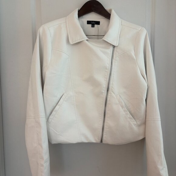 Lulu's Faux Leather White Moto Jacket - Picture 4 of 4